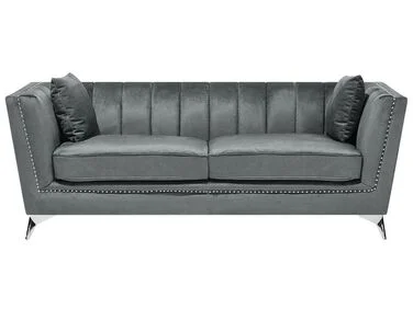 Sofa 3-seter GAULA Fløyel Grå v:393193 Sofa 3-seter GAULA Fløyel Grå v:393193