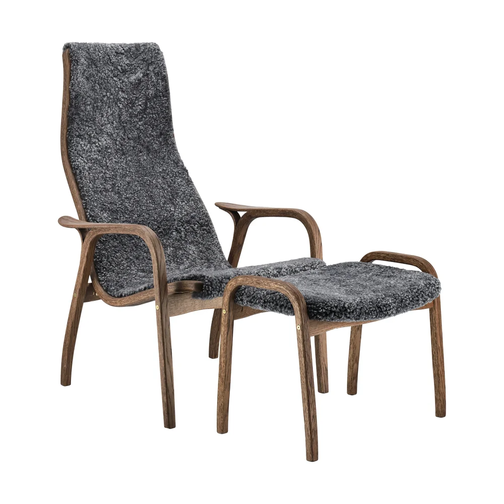 Lamino lenestol og fotskammel eik/saueskinn Special Edition v:3372566