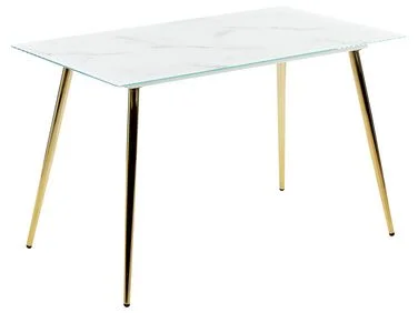 Spisebord MULGA Marmor/gull 120 cm 70 cm Herdet glass v:3972394