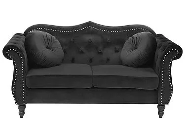 Sofa 2-seters SKIEN Fløyel Svart v:3555877