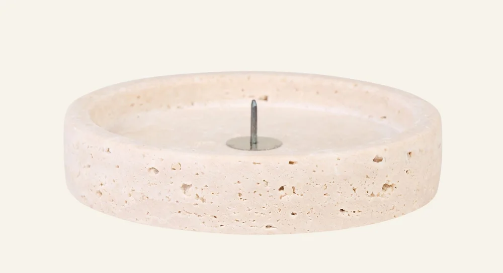 Lysholder beige - ø10x2 cm v:931216