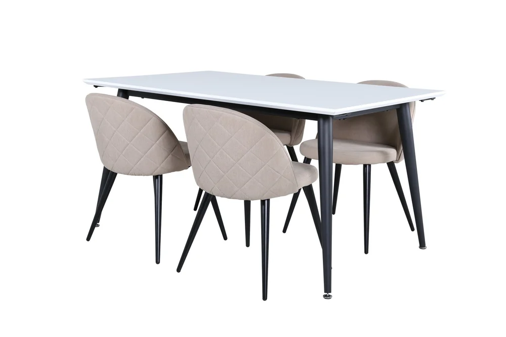 Jimmy Spisegruppe 150 cm Rektangulær med 4 Velvet Stoler v:7307524