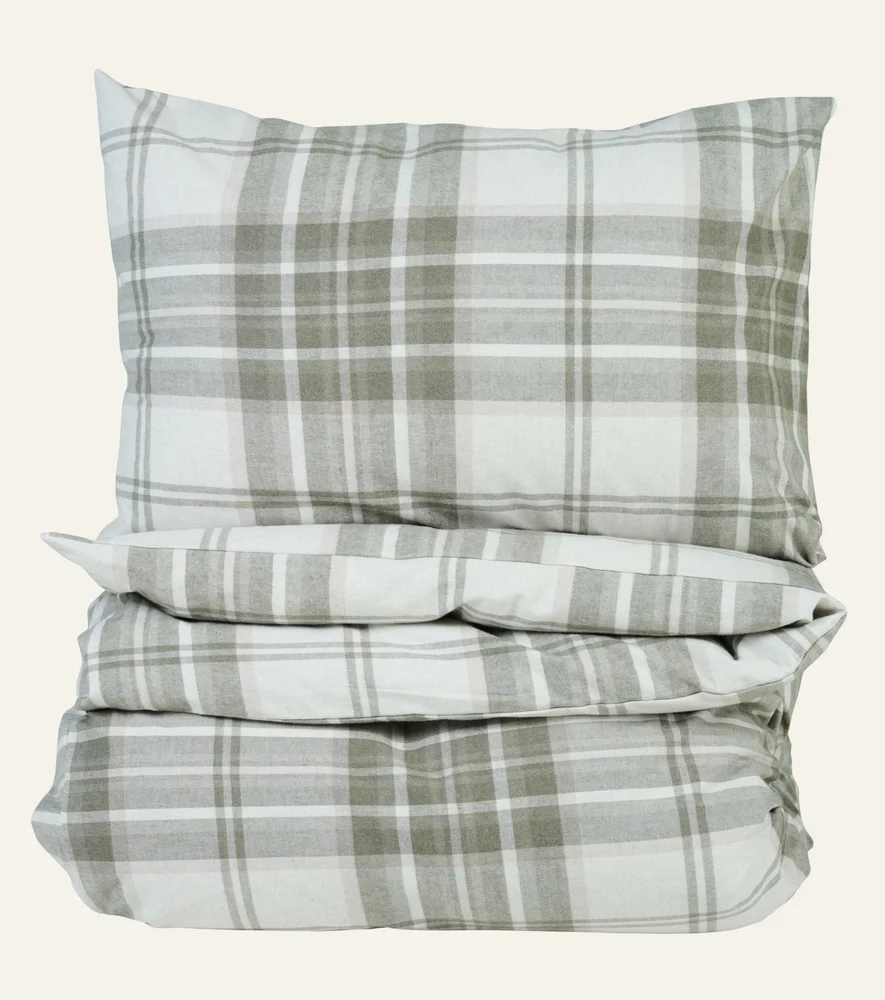Garnfarget flanell sengesett olivengrønn – 140×220 cm v:3549318 Garnfarget flanell sengesett olivengrønn – 140×220 cm v:3549318