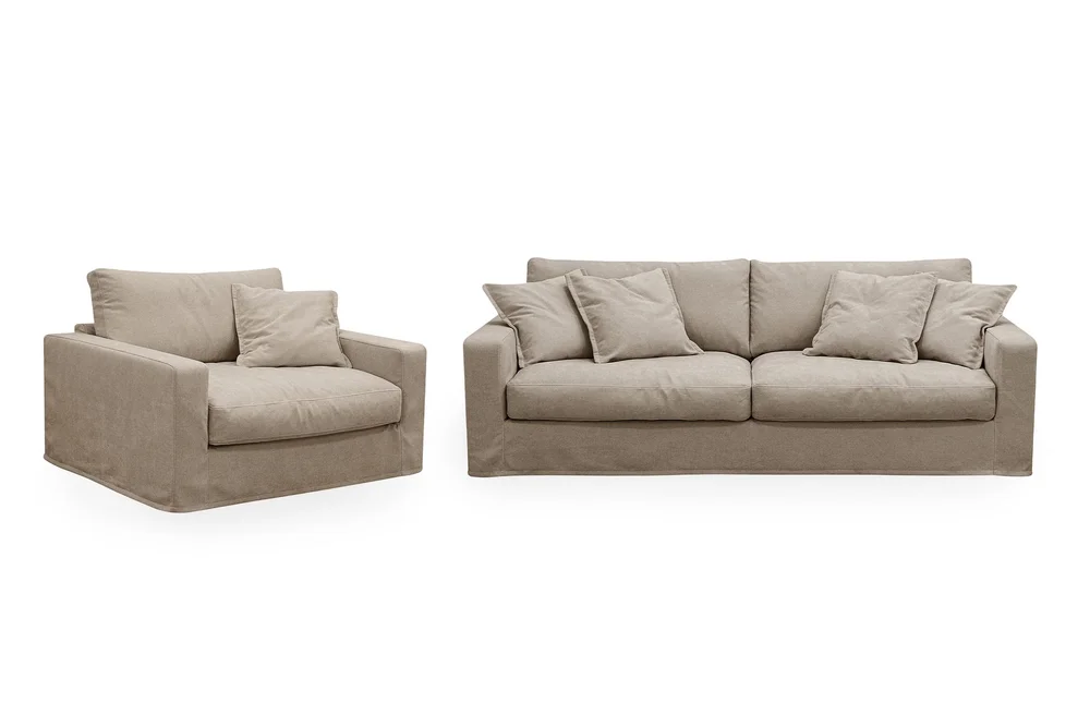 Valencia Extra Dyp 3-seters sofa + lenestol med avtakbart og vaskbart trekk v:2248248