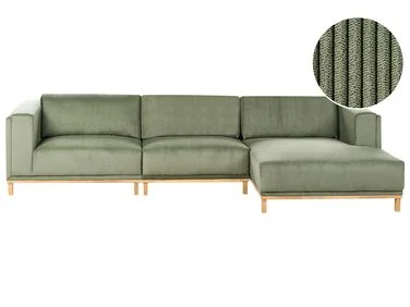 Hjørnesofa 5-seters VENG Kordfløyel Grønn Venstrevendt v:9716182 Hjørnesofa 5-seters VENG Kordfløyel Grønn Venstrevendt v:9716182