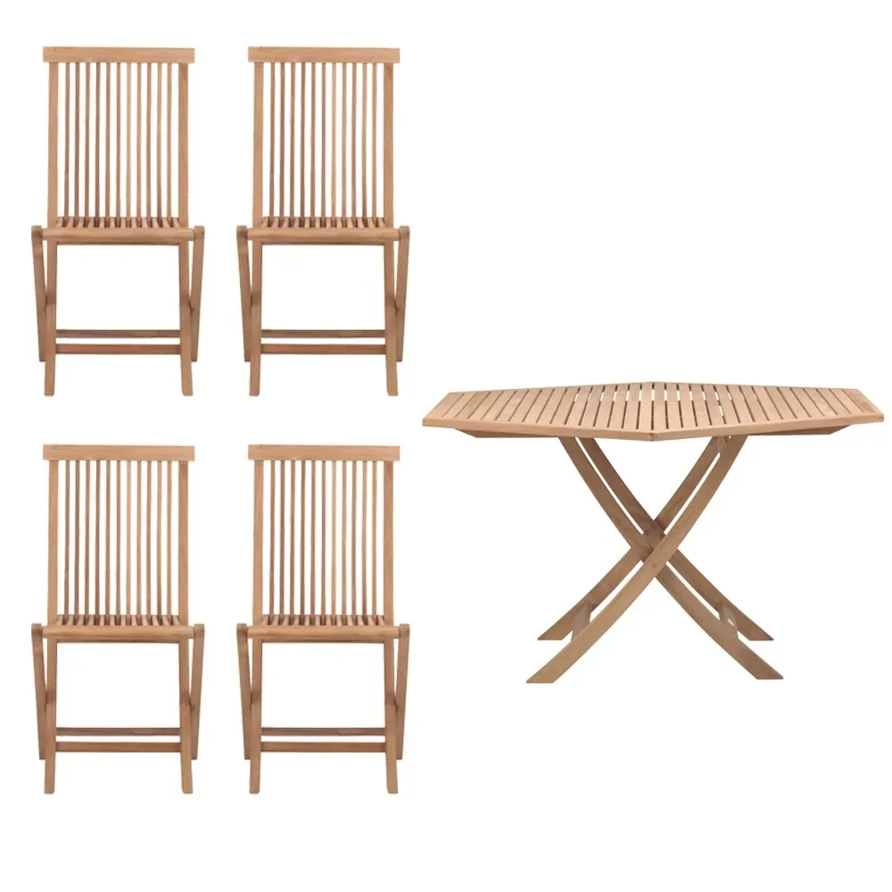 Viken Utegruppe – 1 bord og 4 stoler – teak&raquo; v:9504015