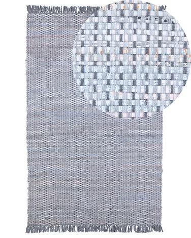 Teppe BESNI Grå 140 x 200 cm Bomull v:5171541 Teppe BESNI Grå 140 x 200 cm Bomull v:5171541