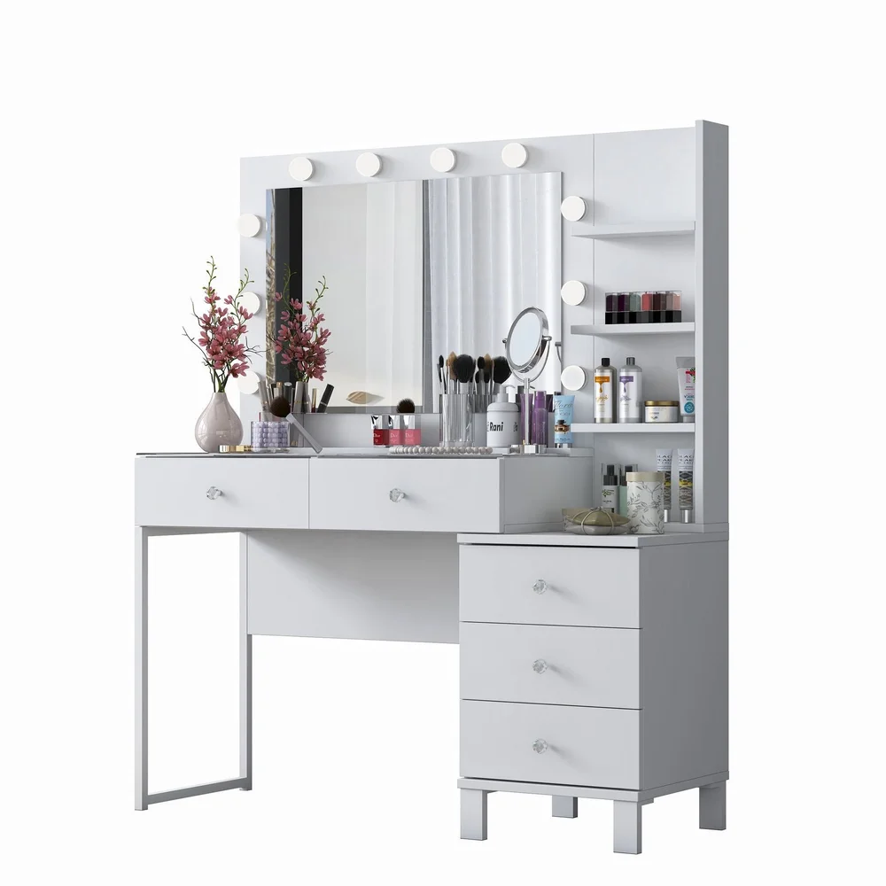 Sminkebord Wallxpert Isla-hylle BJ194 (120 x 141,8 x 40 cm) Hvit v:1818086