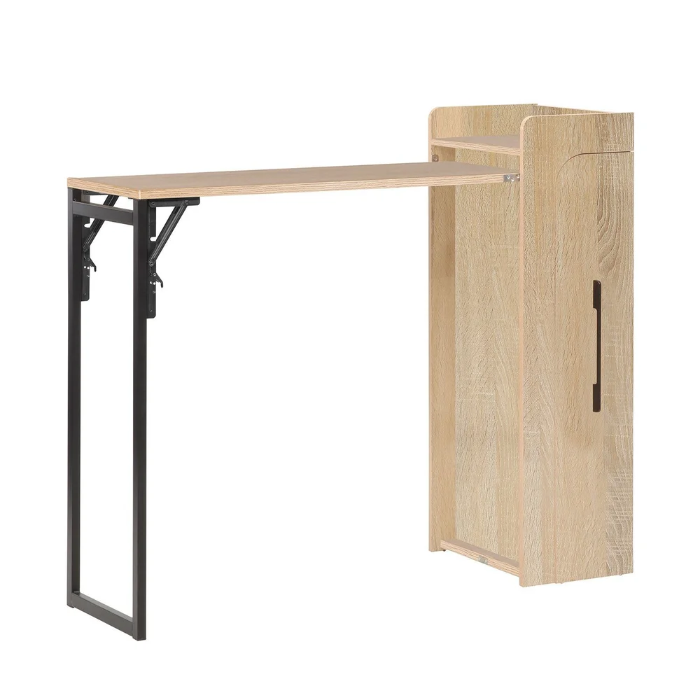 Barbord HOME4YOU Hedvig sammenleggbar 122x44,5x108 cm ask/svart v:3955174