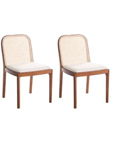 Sett med 2 spisestoler EDINA Brun/beige v:2409407 Sett med 2 spisestoler EDINA Brun/beige v:2409407
