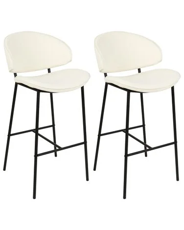 Sett med 2 barstoler KIANA Lys beige v:3825126