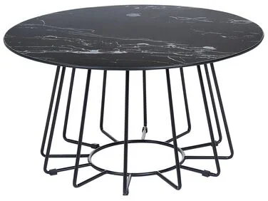 Sofabord BERNIE Herdet glass Svart marmor v:6644553