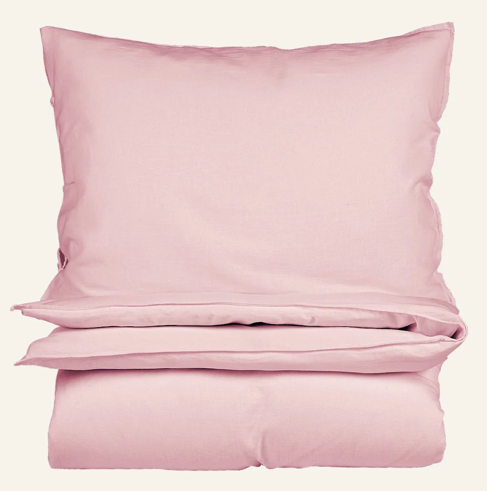 Lin & bomull sengesett pudderrosa – 140×220 cm v:5176601 Lin & bomull sengesett pudderrosa – 140×220 cm v:5176601
