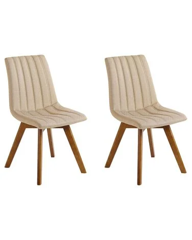 Sett med 2 spisestoler CALGARY Beige v:9481871