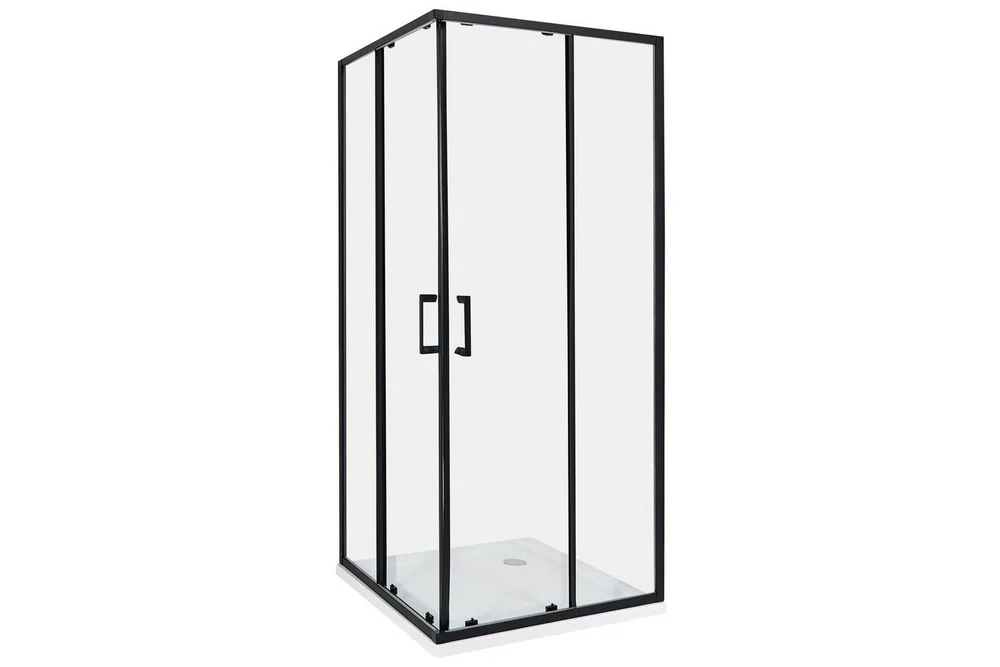 Duschväggar Svart, Vit 80x80x185 cm v:4178034