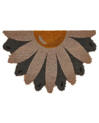 Dørmatte HOTAKA Flerfarget 40 x 60 cm Blomst Kokosfiber v:544652