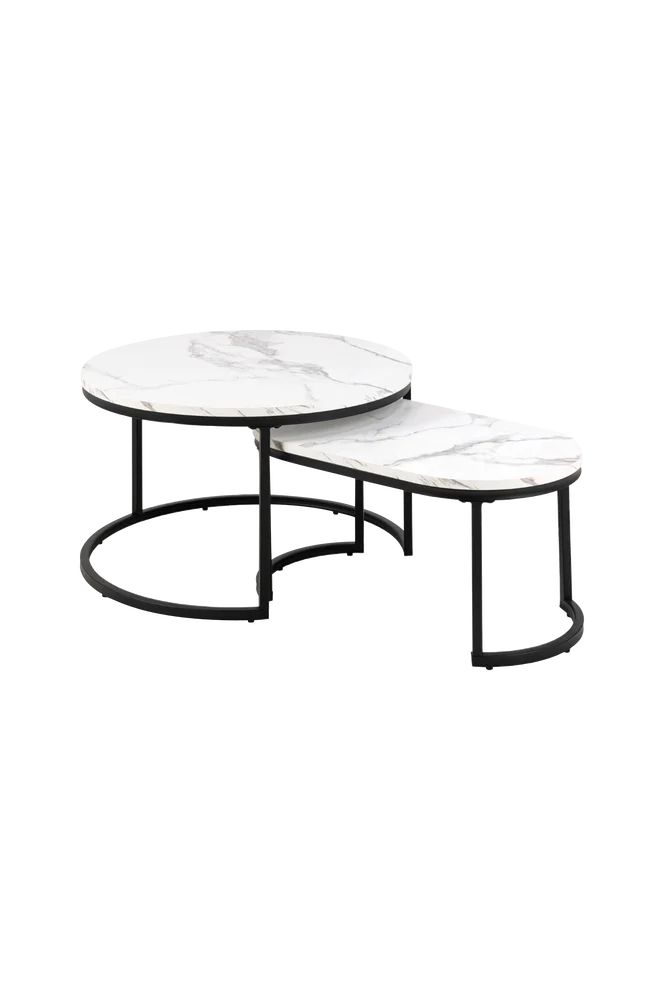Sofabord Timo, 2 stk - Hvit m v:6214456