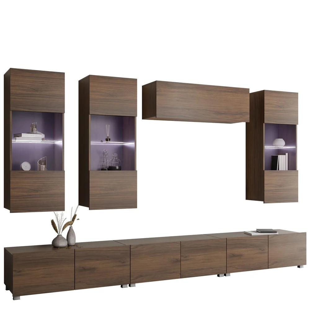 Tessan TV-veggseksjon med LED-belysning v:5342447