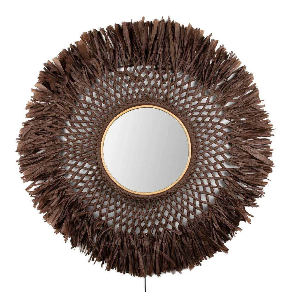 Boho vegglampe med speil Ø90 cm v:5160681 Boho vegglampe med speil Ø90 cm v:5160681