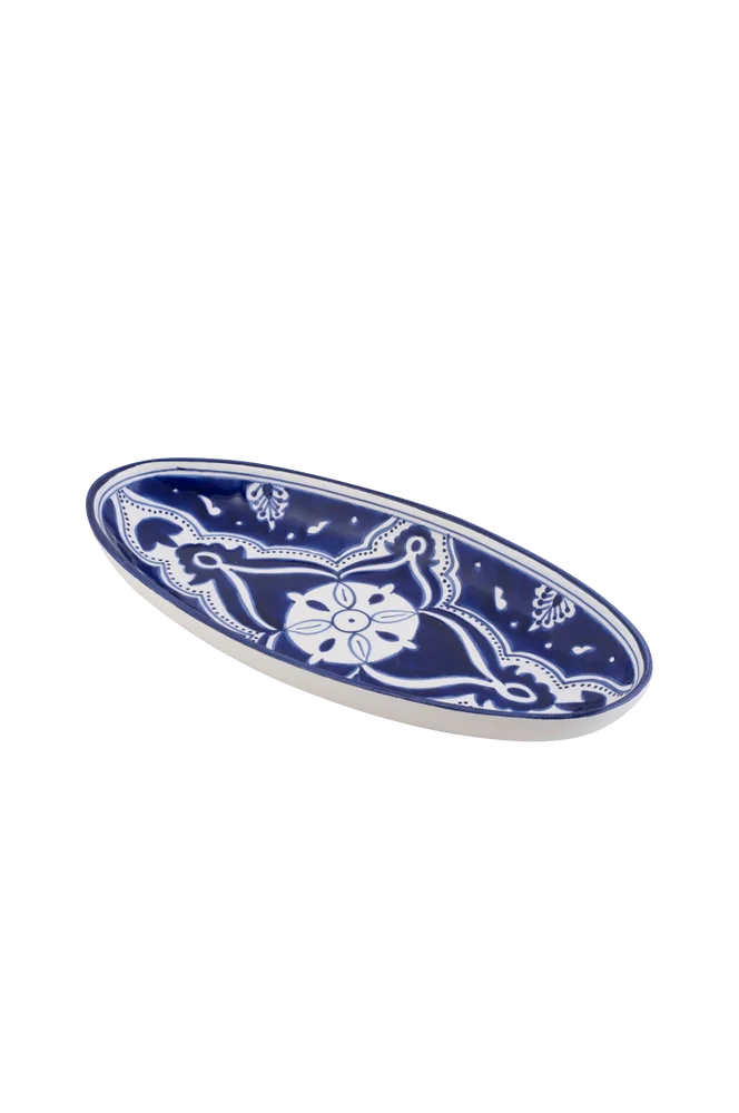 Ovalt fat Blue Fond 40 cm - Blå - Kjøkken & husholdning | m v:7634566