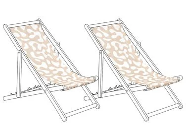 Sett med 2 ekstratrekk til solseng ANZIO/AVELLINO 113 x 44 cm Beige v:5721898