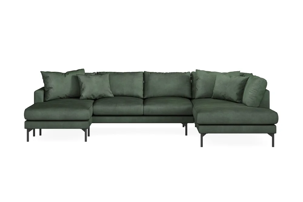 Menard 4-seters Høyrevendt Stor U-formet Dyp Sofa med Divan og Sjeselong i Manchester v:6195444