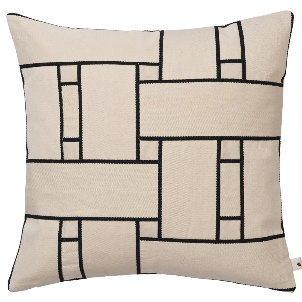 Lattice Offset Pute 50x50 cm, Off-white/Sort v:5896491