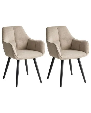 Sett med 2 spisestoler TIRANO Imitert lin Beige v:2126983 Sett med 2 spisestoler TIRANO Imitert lin Beige v:2126983