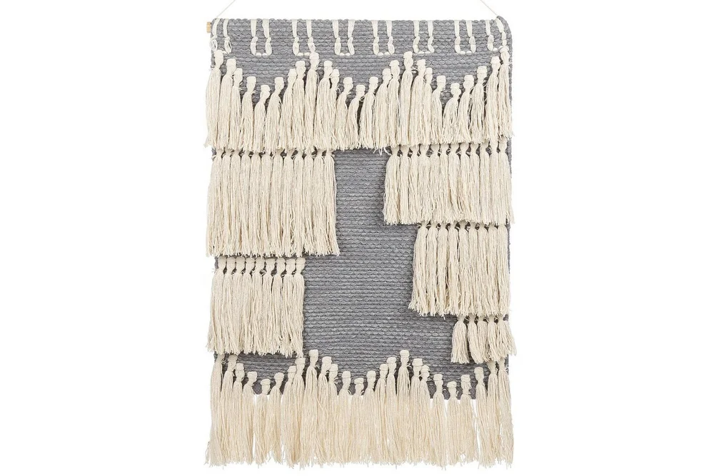 Väggdekoration i tyg Beliani Mahri Grey||Beige v:8859069
