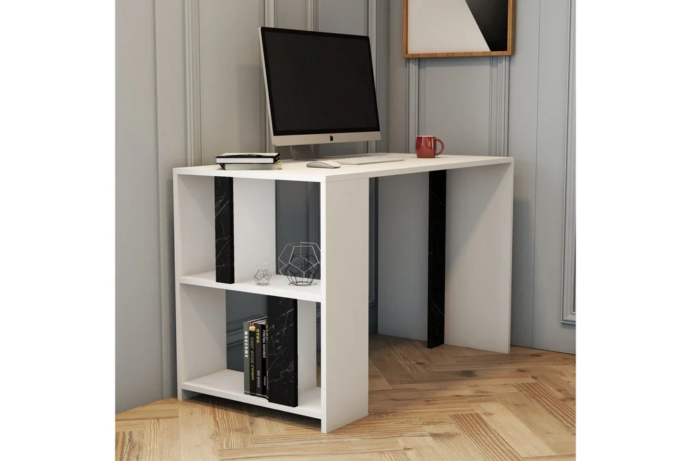 Timiza Skrivebord 120cm Oppbevaring Hylle+Bokhylle Marmormøn v:5223662 Timiza Skrivebord 120cm Oppbevaring Hylle+Bokhylle Marmormøn v:5223662