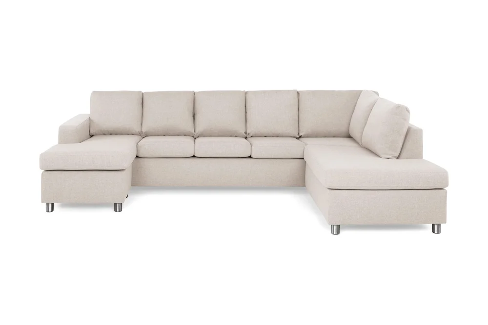Crazy 5-seters Høyrevendt U-formet X-Large Sofa med Divan og Sjeselong i Stoff v:9291336 Crazy 5-seters Høyrevendt U-formet X-Large Sofa med Divan og Sjeselong i Stoff v:9291336