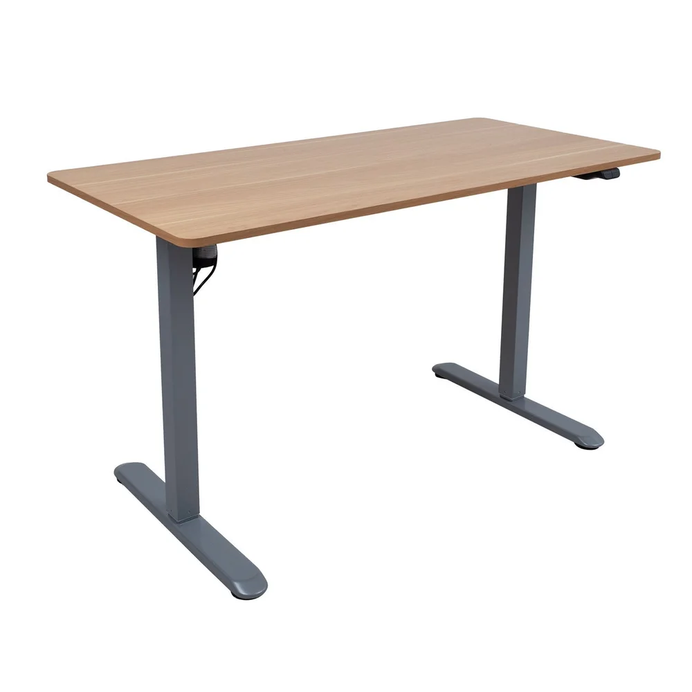 Skrivebord HOME4YOU Ergo Light med 1 motor 120x60x73-118 cm Eik/sølvgrå v:4355038