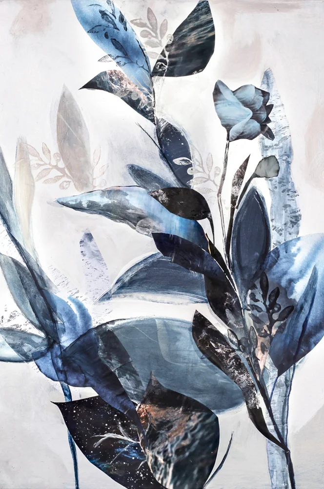 Poster Blue leaves – Blå – Dekor | m v:1903177 Poster Blue leaves – Blå – Dekor | m v:1903177
