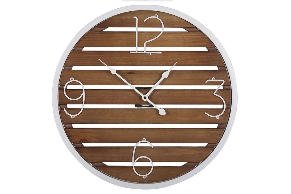 Väggklocka Beliani Arriaga Dark colored wood||White v:8423143