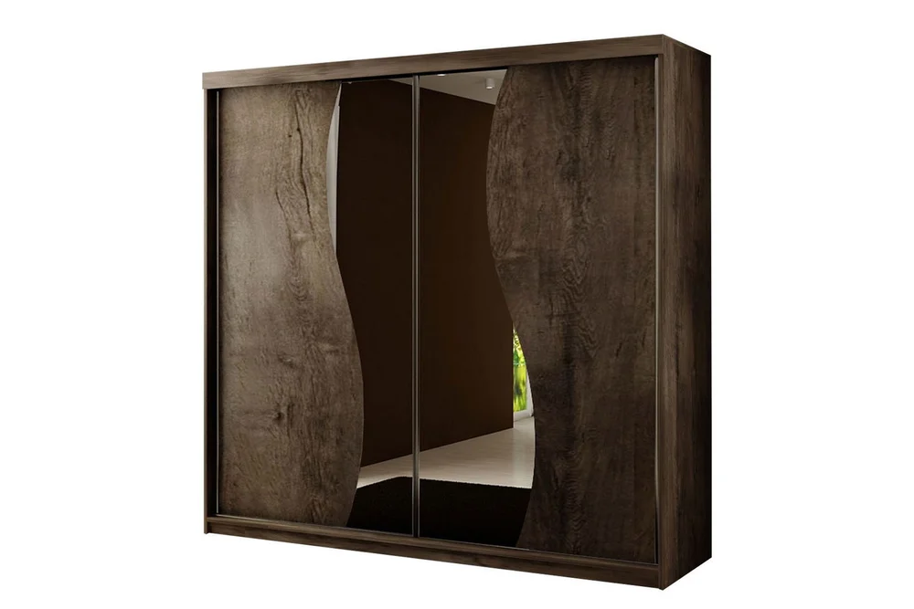 Dunkra Garderobe med Speil LED-belysning Blå 200 cm Bue v:6892338