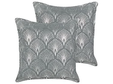 Sett med 2 pynteputer HOYA 45 x 45 cm Bomull Grå Geometrisk mønster v:1037296 Sett med 2 pynteputer HOYA 45 x 45 cm Bomull Grå Geometrisk mønster v:1037296