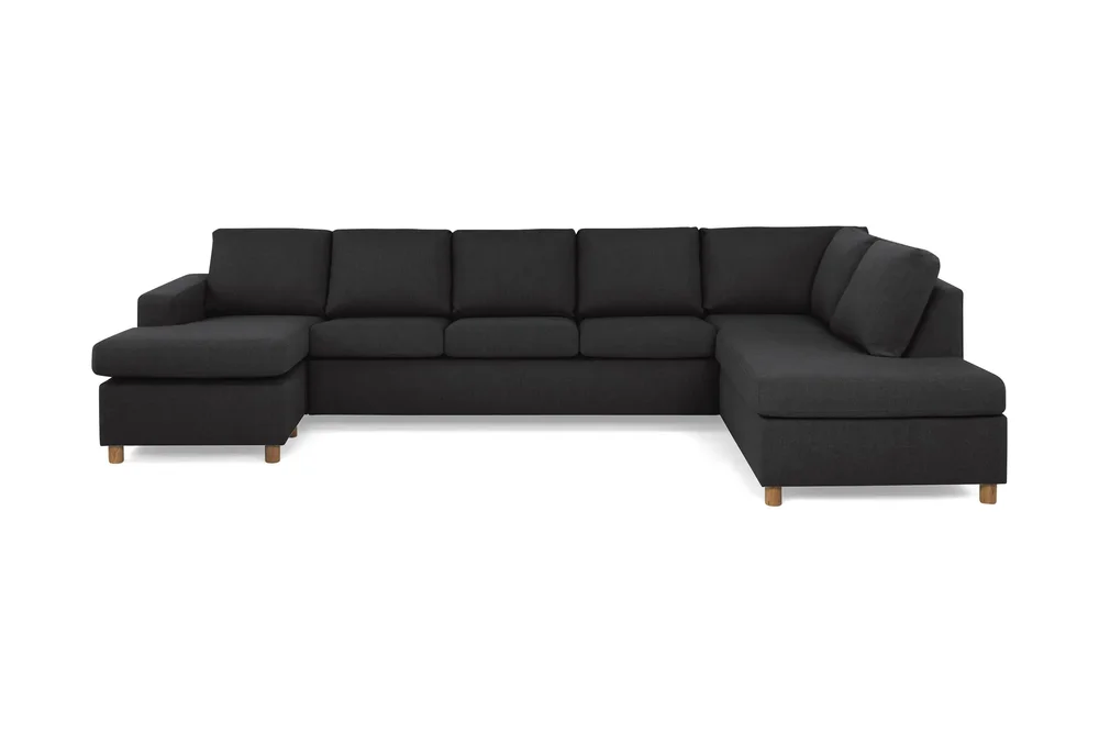 Crazy 5-seters Høyrevendt U-formet X-Large Sofa med Divan og Sjeselong i Stoff v:5086292