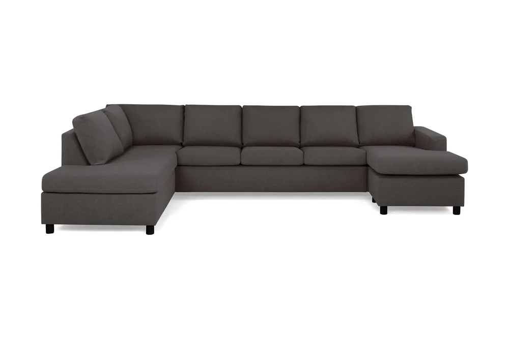 Crazy 5-seters Venstrevendt U-formet X-Large Sofa med Divan og Sjeselong i Stoff v:1798730