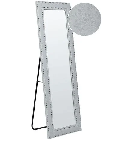 Gulvspeil LOCRONAN 150 cm Kunstskinn Lysegrå v:6450118
