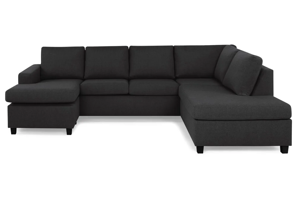 Crazy 4-seters Høyrevendt U-formet Large Sofa med Divan og Sjeselong i Stoff v:5503196
