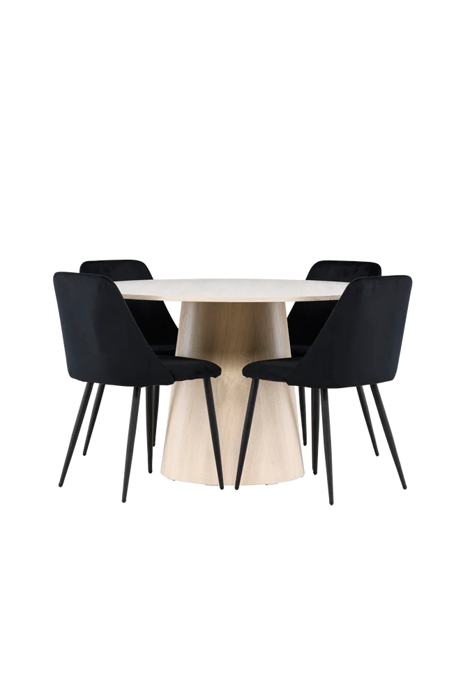 Lanzo Spisebord med Night Spisestol – Svart m v:1144384 Lanzo Spisebord med Night Spisestol – Svart m v:1144384