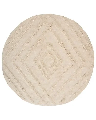 Barneteppe TURTUK Lys beige ø 160 cm Bomull v:4358405 Barneteppe TURTUK Lys beige ø 160 cm Bomull v:4358405