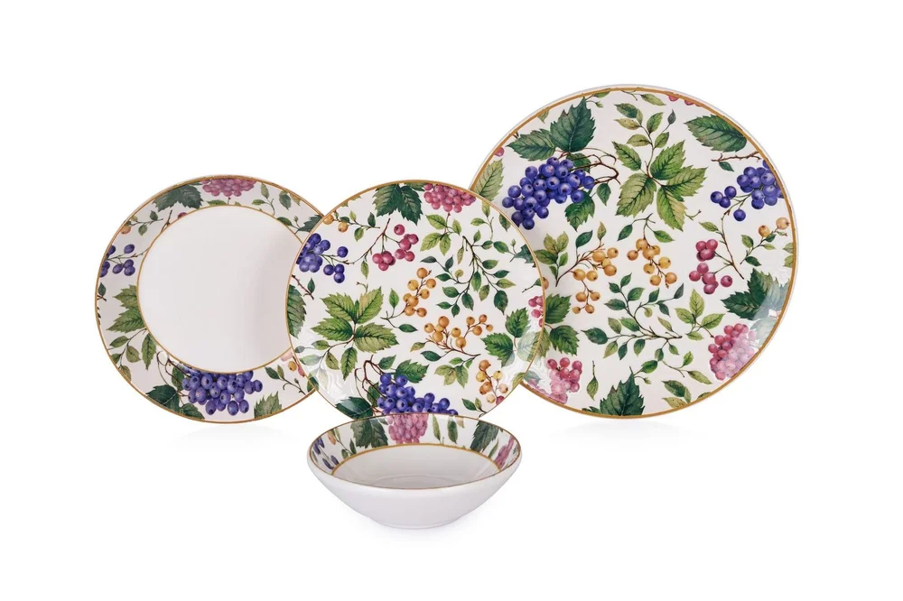 Middagsservise (24 deler) Opviq Berries (32 x 32 x 29 cm) flerfarget v:9839950 Middagsservise (24 deler) Opviq Berries (32 x 32 x 29 cm) flerfarget v:9839950