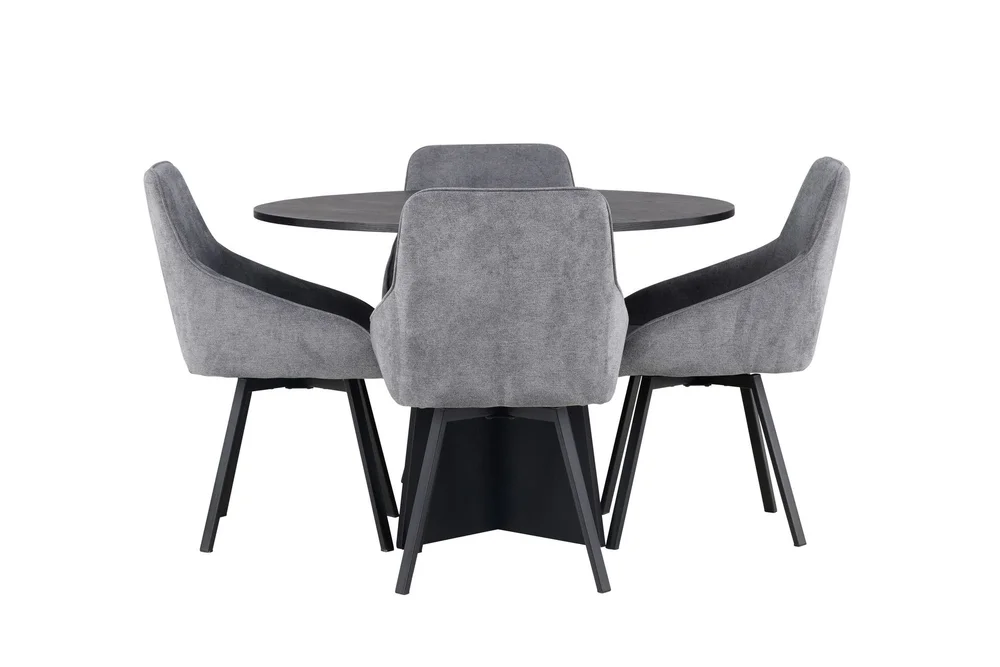 Bootcut Spisegruppe 110 cm Rund med 4 Rosie Stoler v:2140169 Bootcut Spisegruppe 110 cm Rund med 4 Rosie Stoler v:2140169