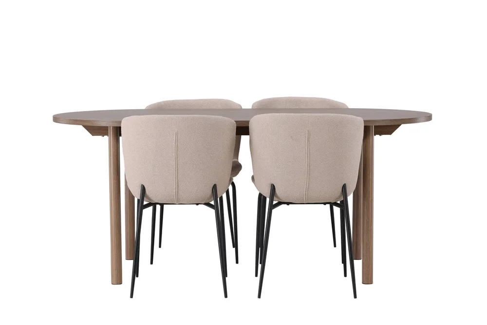 Andy Spisegruppe 180 cm Oval med 4 Modesto Stoler v:9272652 Andy Spisegruppe 180 cm Oval med 4 Modesto Stoler v:9272652