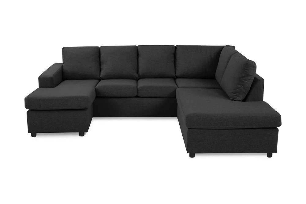 Crazy 4-seters Høyrevendt U-formet Large Sofa med Divan og Sjeselong i Stoff v:7791454