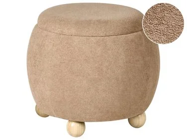 Puff med oppbevaring ANNABELLA Bouclé Lysebrun v:9113994 Puff med oppbevaring ANNABELLA Bouclé Lysebrun v:9113994