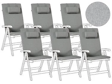Sett med 6 rygg-/sitteputer JAVA/AMANTEA PREMIUM 50 x 71 cm Gråmelert v:6432347
