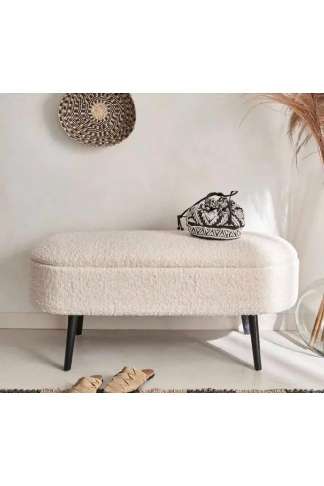 Puff med oppbevaring Atelier Del Sofa Oslo Wellsoft (90 x 46 x 35 cm) Hvit svart v:7051780 Puff med oppbevaring Atelier Del Sofa Oslo Wellsoft (90 x 46 x 35 cm) Hvit svart v:7051780