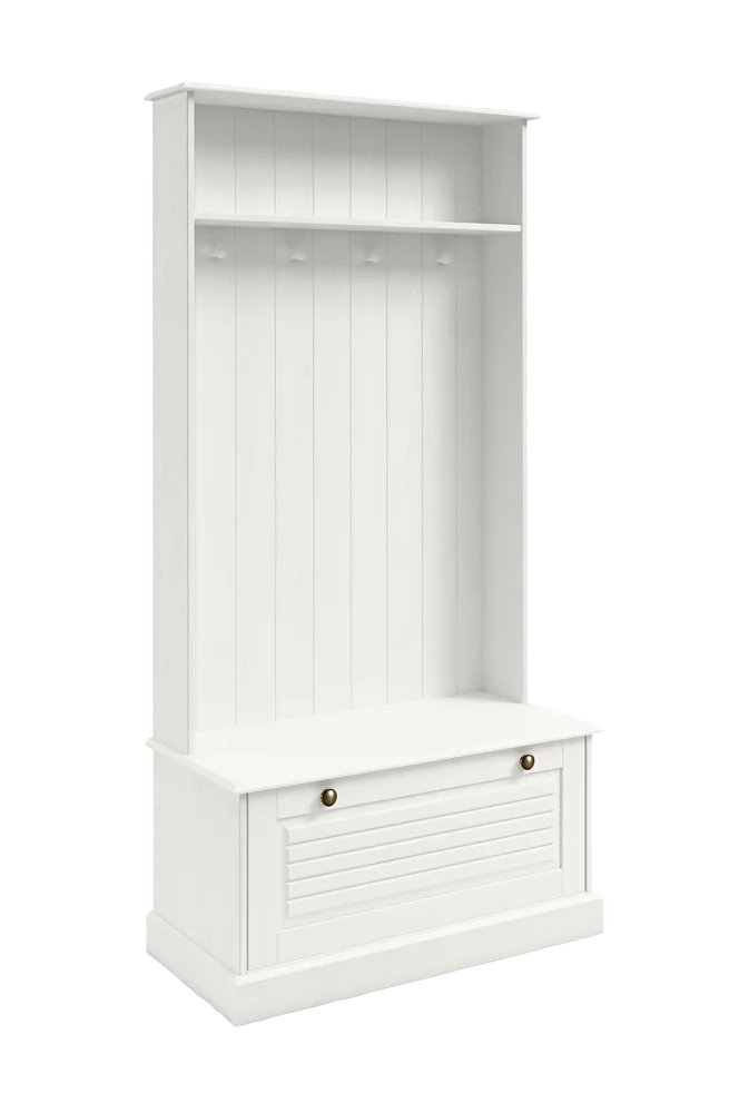 Mille Garderobe med 1 klaffdør i furu – Hvit m v:646637 Mille Garderobe med 1 klaffdør i furu – Hvit m v:646637